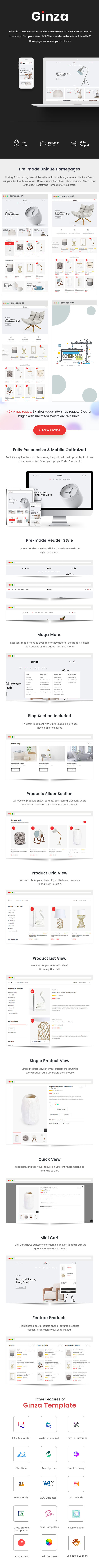 Ginza – Furniture eCommerce HTML Template - 1