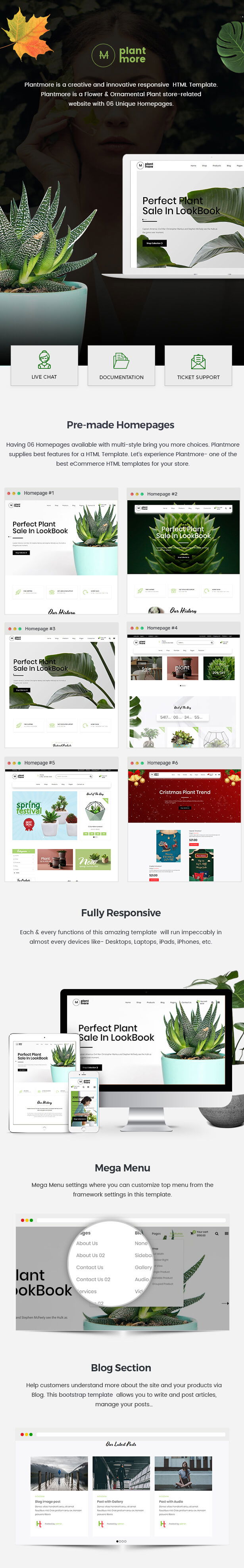 Plant and Flower Shop eCommerce HTML Template - Plantmore - 2