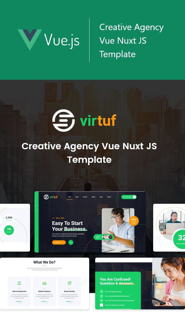 Creative Agency Vue Nuxt JS Template